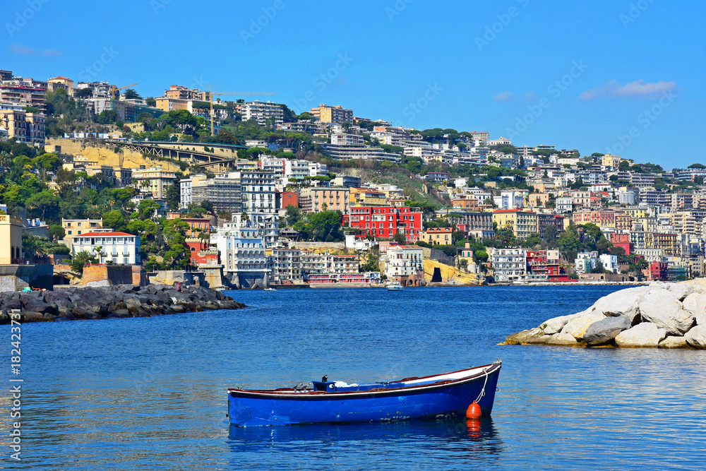 Napoli, parte della collina di Posillipo 4 osservata da Riva Fiorita Stock  Photo | Adobe Stock