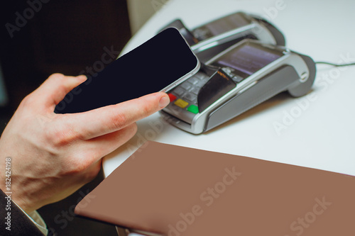 Macro shot of Near Field Communication card or credit card photo