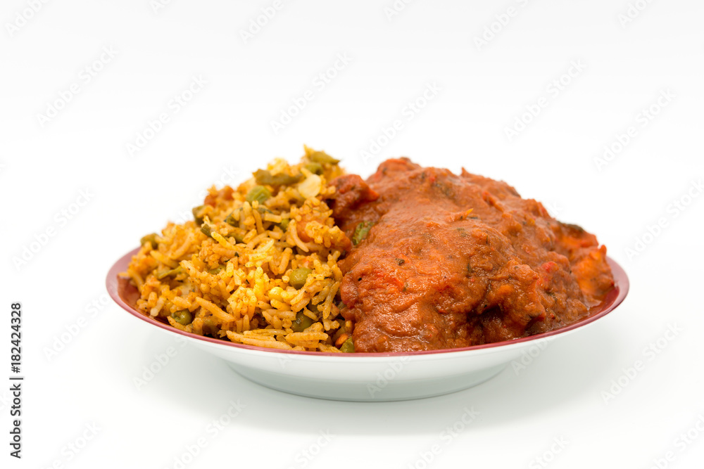 Handmade Indian curry chicken rice