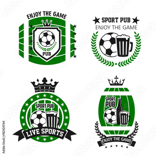 Vector icons for soccer bar or football sport pub