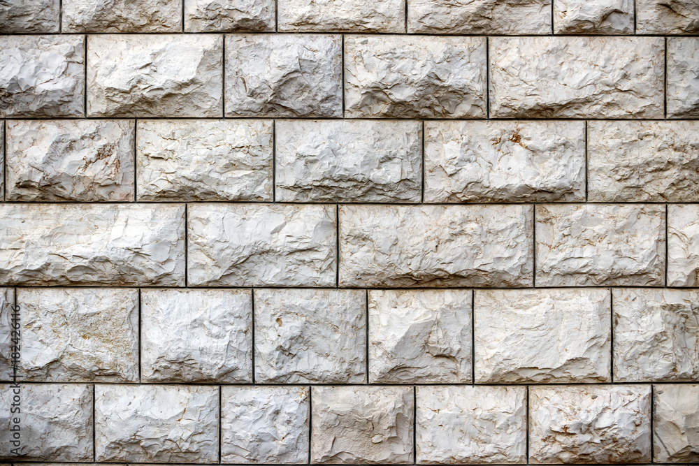 Wall from big blocks of Jerusalem stone, texture, background Stock