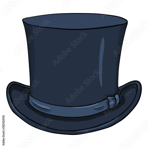 Vector Cartoon Dark Blue Classic Cylinder Hat