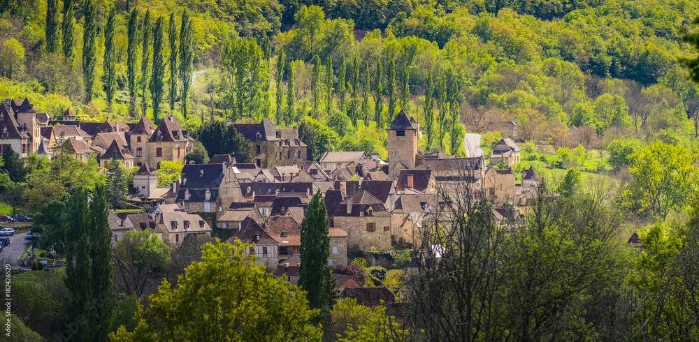 Beautiful french village chateau de limargue autoire france
