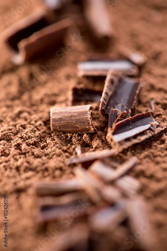 close up of grated chocolate