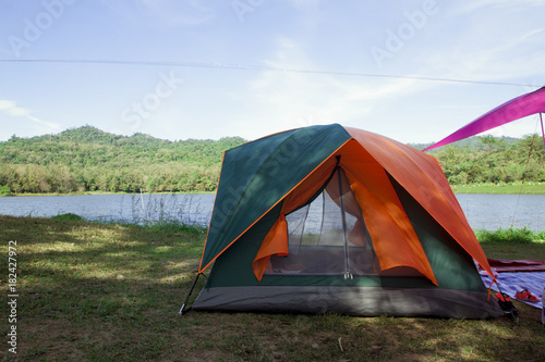 Sleeping in tent and camping at Ched Khot - Pongkonsao Natural Study & Eco Center in Saraburi Province Thailand 
