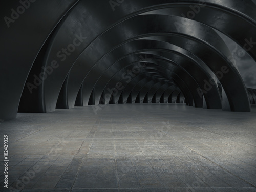 Bild auf Leinwand Abstract structure,Product showcase background,Long tunnel