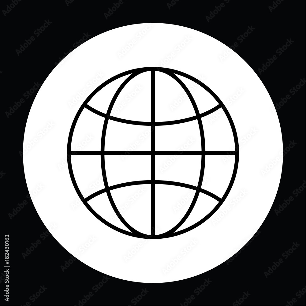 Globe symbol black and white vector illustration Globe symbol black and white vector illustration
