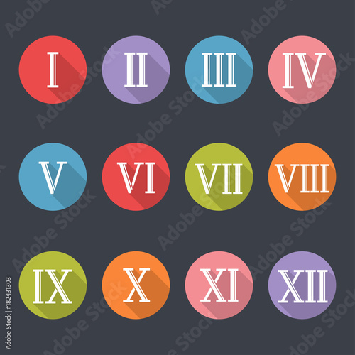 Roman numerals icon set