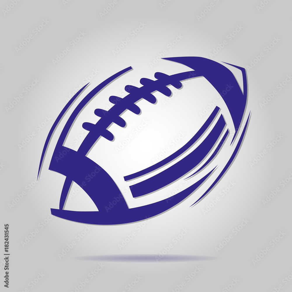 American blue football ball icon