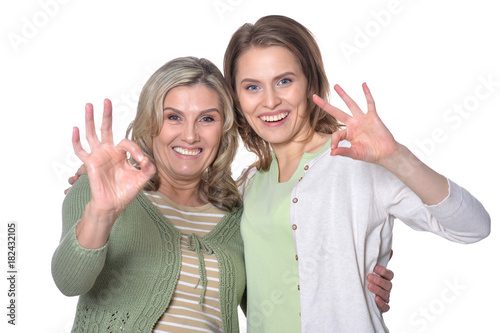  happy Senior woman with daughter 
