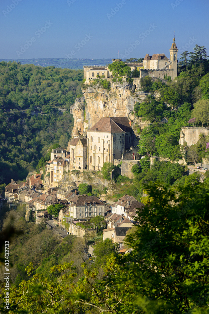 Rocamadour village a picturesque unesco world heritage site in france at sunrise