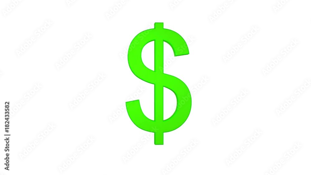 dollar rotating loop green USD 3d dollar rotating loop green USD 3d