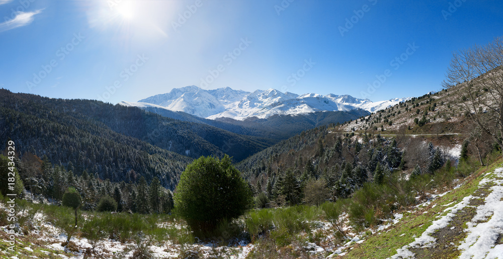 beautiful landscape of the french Pyrenees mountains
