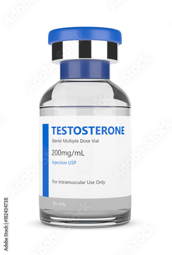 3d render of testosterone injection vial photo