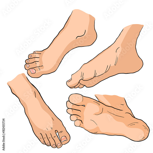 set the foot in different positions.  illustration