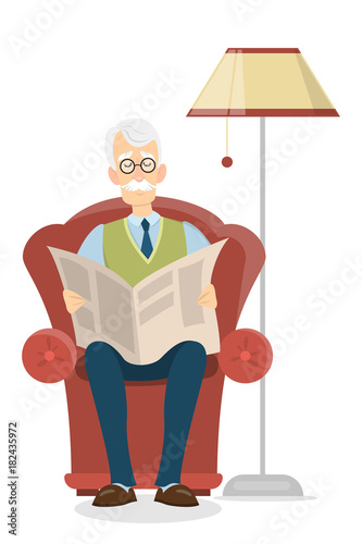 Old man reading.