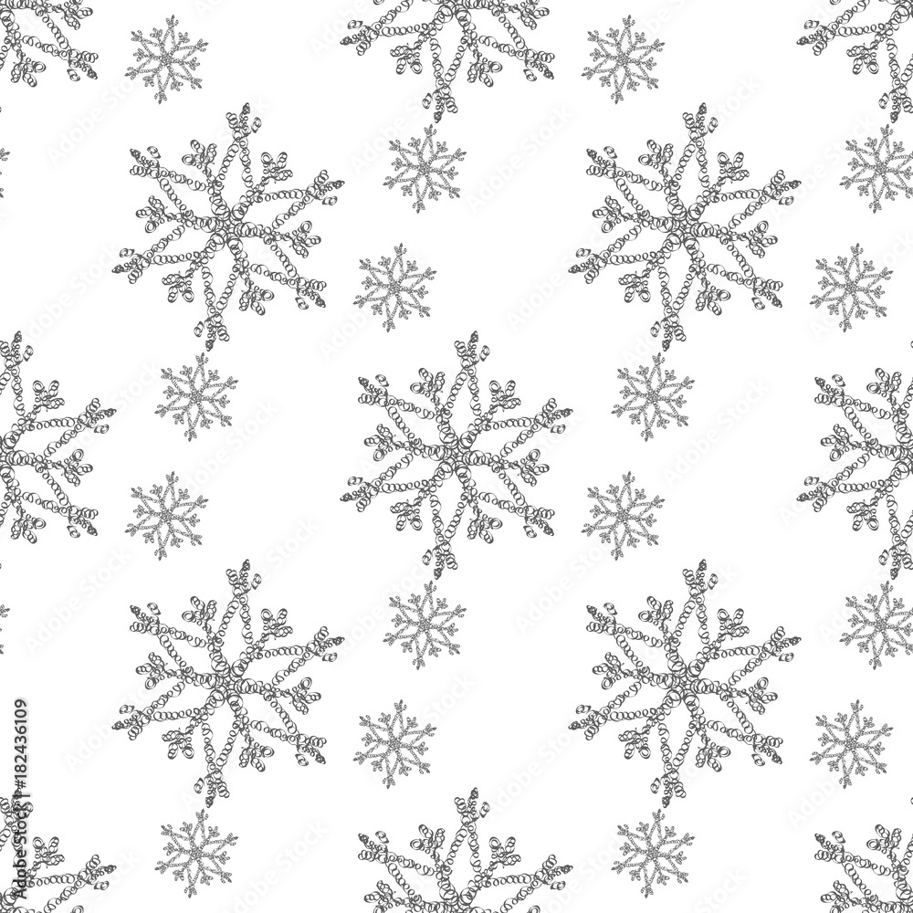 Illustration of Christmas pattern with snowflakes isolated Illustration of Christmas pattern with snowflakes isolated