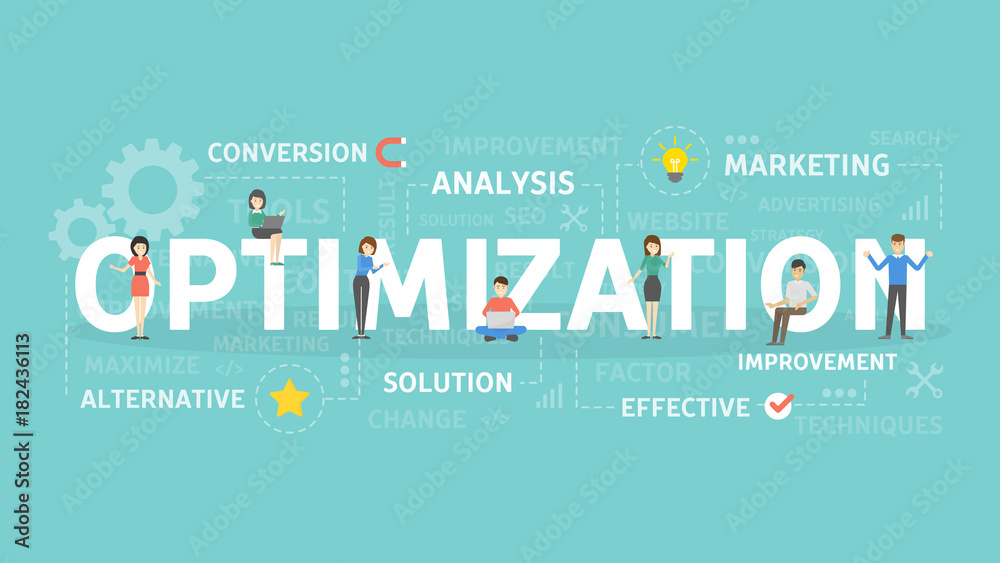 Optimization concept illustration. Optimization concept illustration.