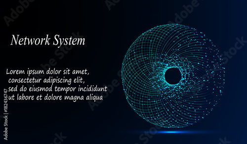 Abstract Background with Dots Array and Lines. Connection Structure. Geometric Modern Technology Concept. Digital Data Visualiza