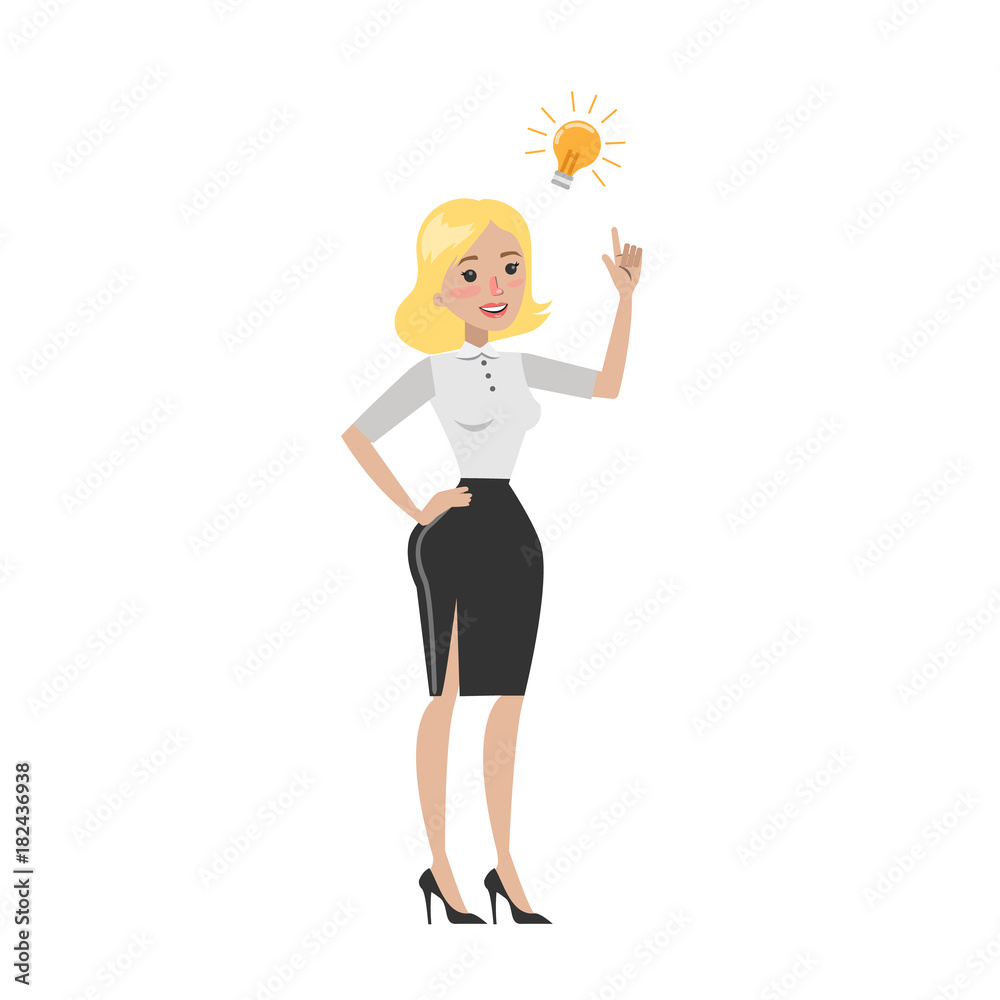 Woman with business idea. Woman with business idea.