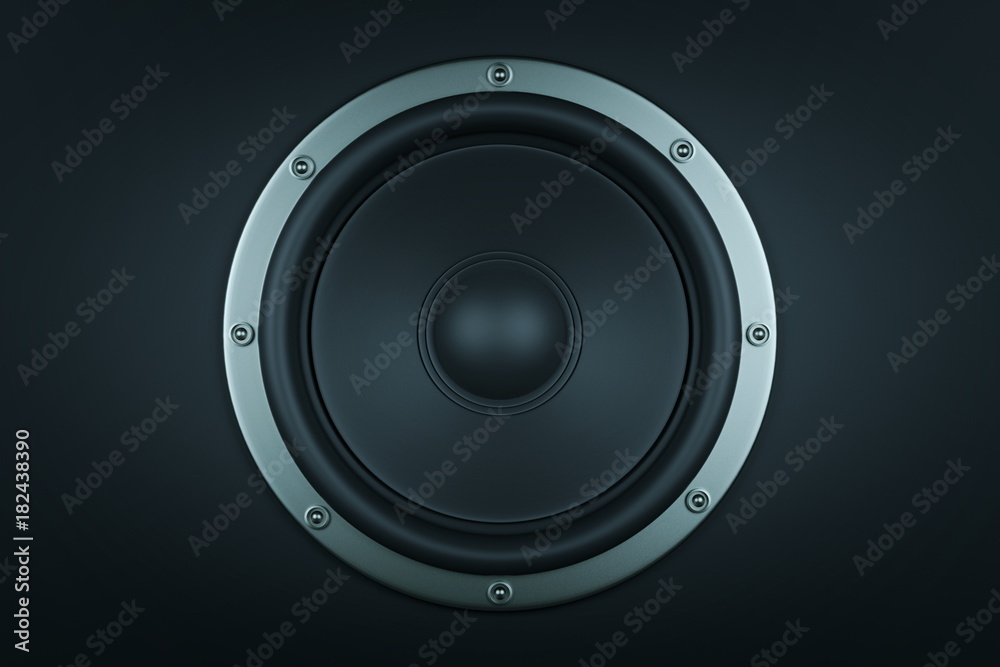 Frontal image of audio speaker - 3d render Frontal image of audio speaker - 3d render