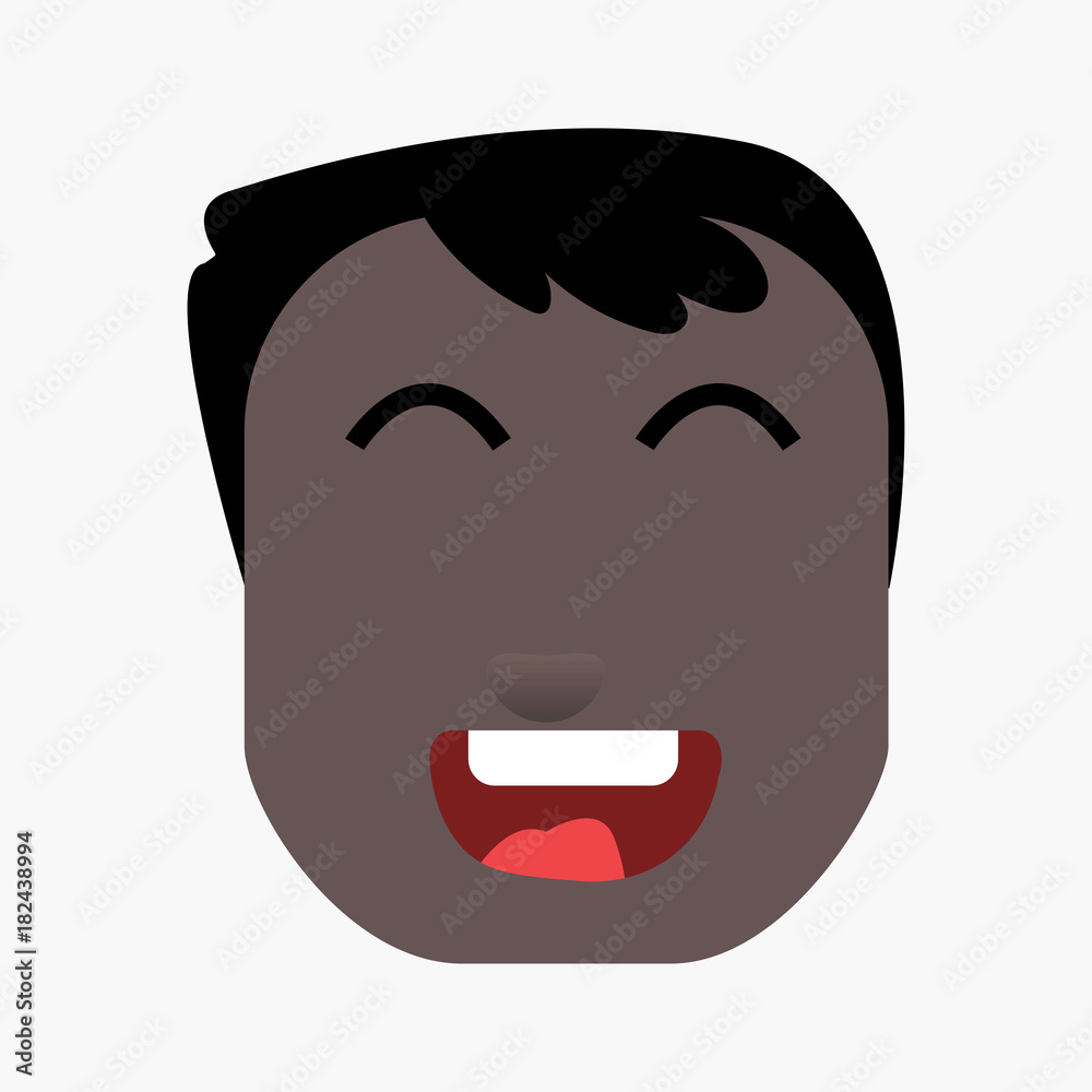 Funny black boy emotions on white background Funny black boy emotions on white background