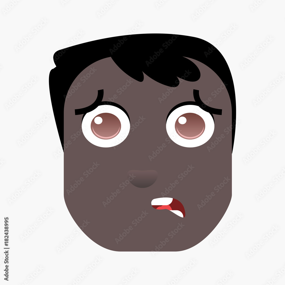 Funny black boy emotions on white background Funny black boy emotions on white background