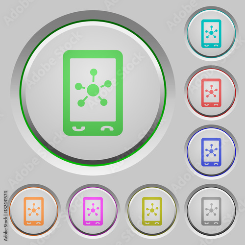 Mobile social networking push buttons