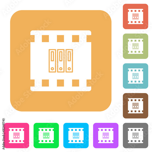 Archive movie rounded square flat icons