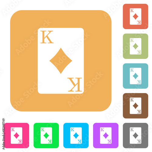 King of diamonds card rounded square flat icons