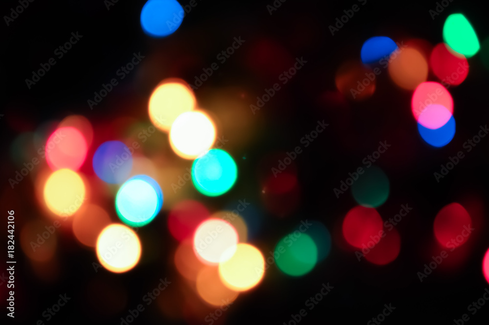 christmas bokeh overlay abstract defocused background texture sparkling circle lights wallpaper - obrazy, fototapety, plakaty 