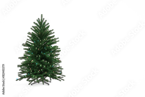 Christmas tree on white background. 3D Render © Chanchai