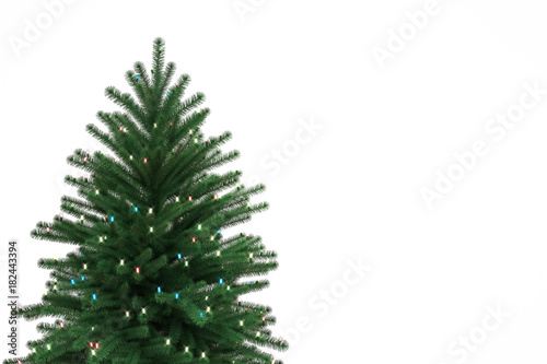 Christmas tree on white background. 3D Render