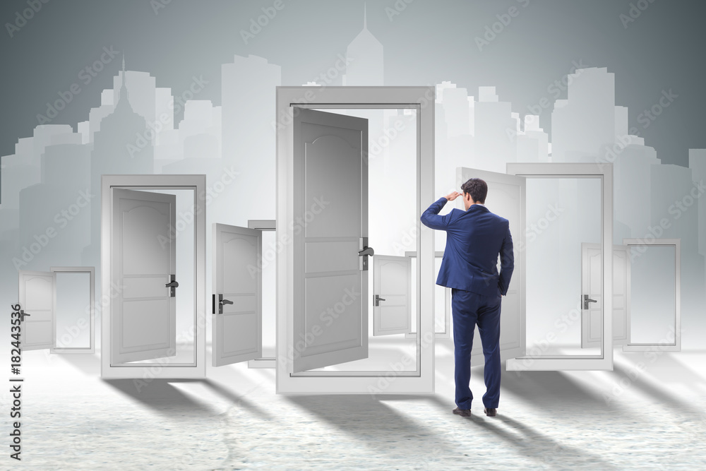 Fototapeta premium Businessman facing many business opportunities