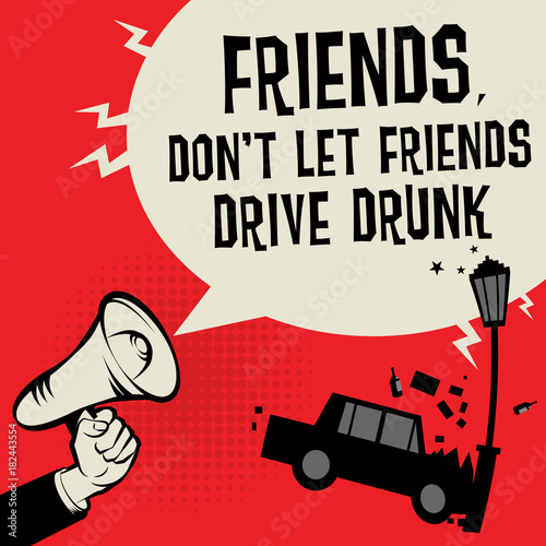 Megaphone Hand concept with car crash