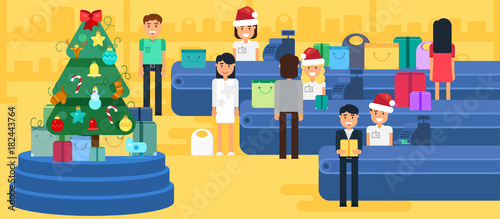 Merry Christmas And New Year In Shop