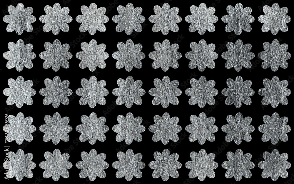 Silver painted flowers pattern.