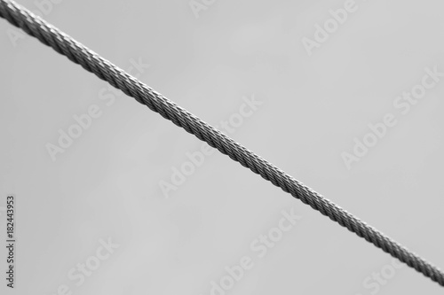 close up steel wire rope cable - monochrome