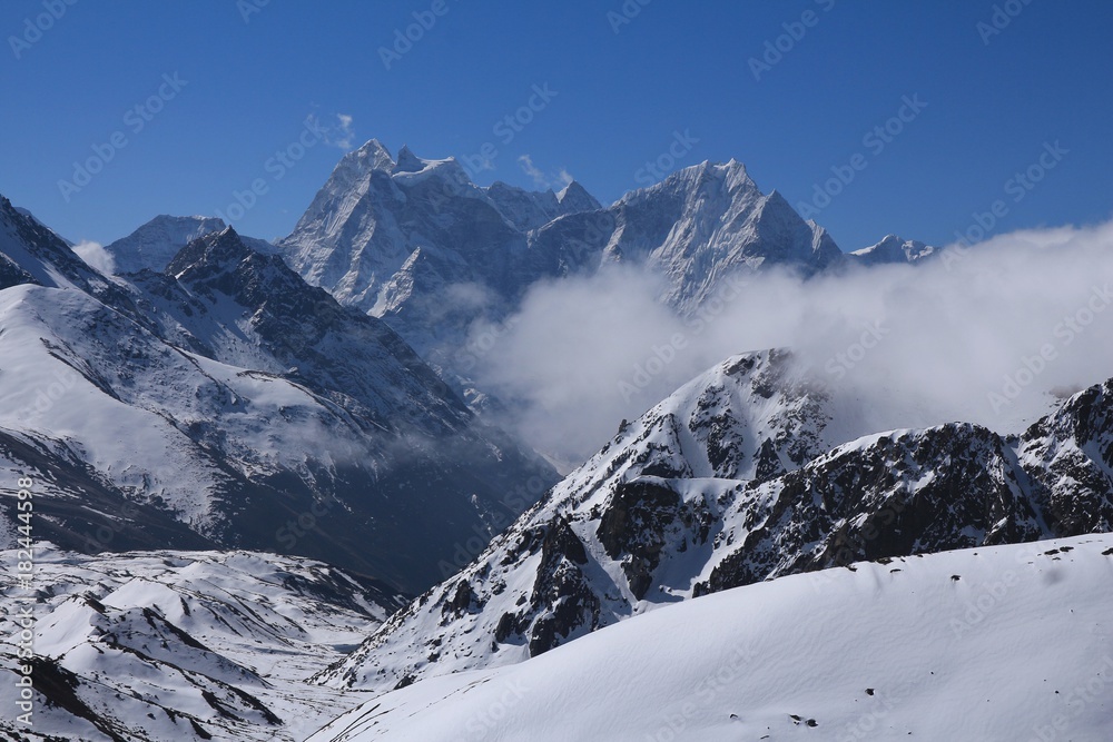 Mount Kangtega and Thamserku seen from Gokyo, Nepal.