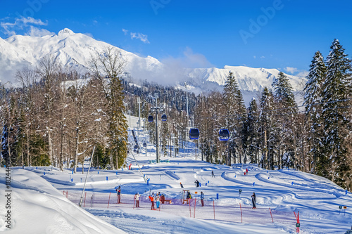 KRASNAYA POLYANA, SOCHI, RUSSIA – JANUARY 31, 2016: 