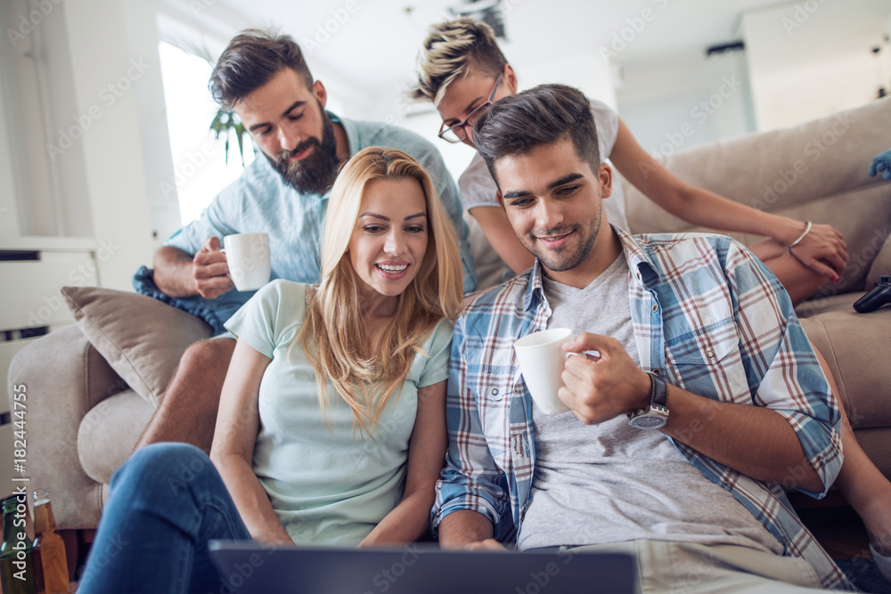 Group of friends watching sport together Group of friends watching sport together