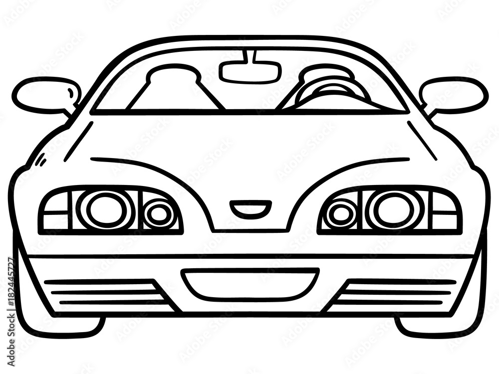 Vector illustration of car for coloring book