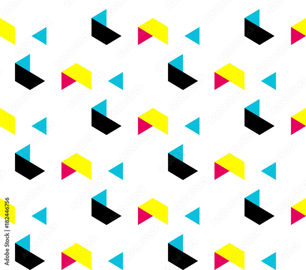 Abstract seamless pattern of triangles. Movement of geometric forms. Abstract seamless pattern of triangles. Movement of geometric forms.