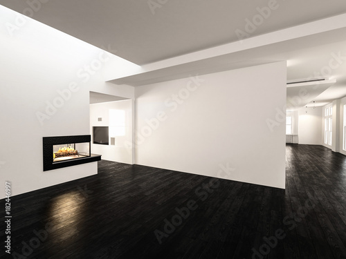 Modern spacious unfurnished undecorated room