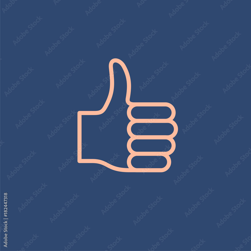 Abstract flat style line icon thumbs up hand emoji emoticon Abstract flat style line icon thumbs up hand emoji emoticon