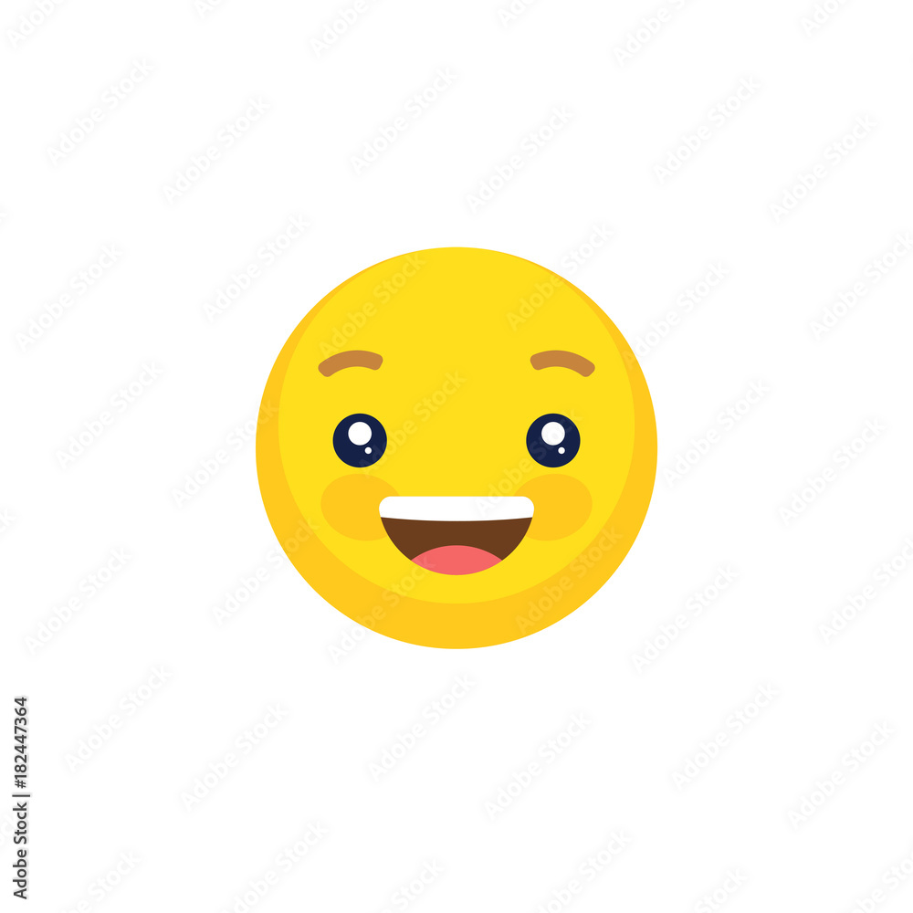 Abstract funny flat style emoji emoticon face illustration icon Abstract funny flat style emoji emoticon face illustration icon