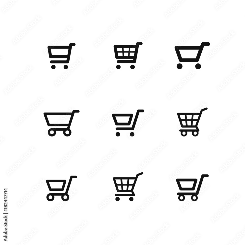 Set of shopping cart icons