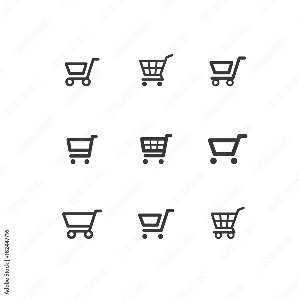 Set of shopping cart icons