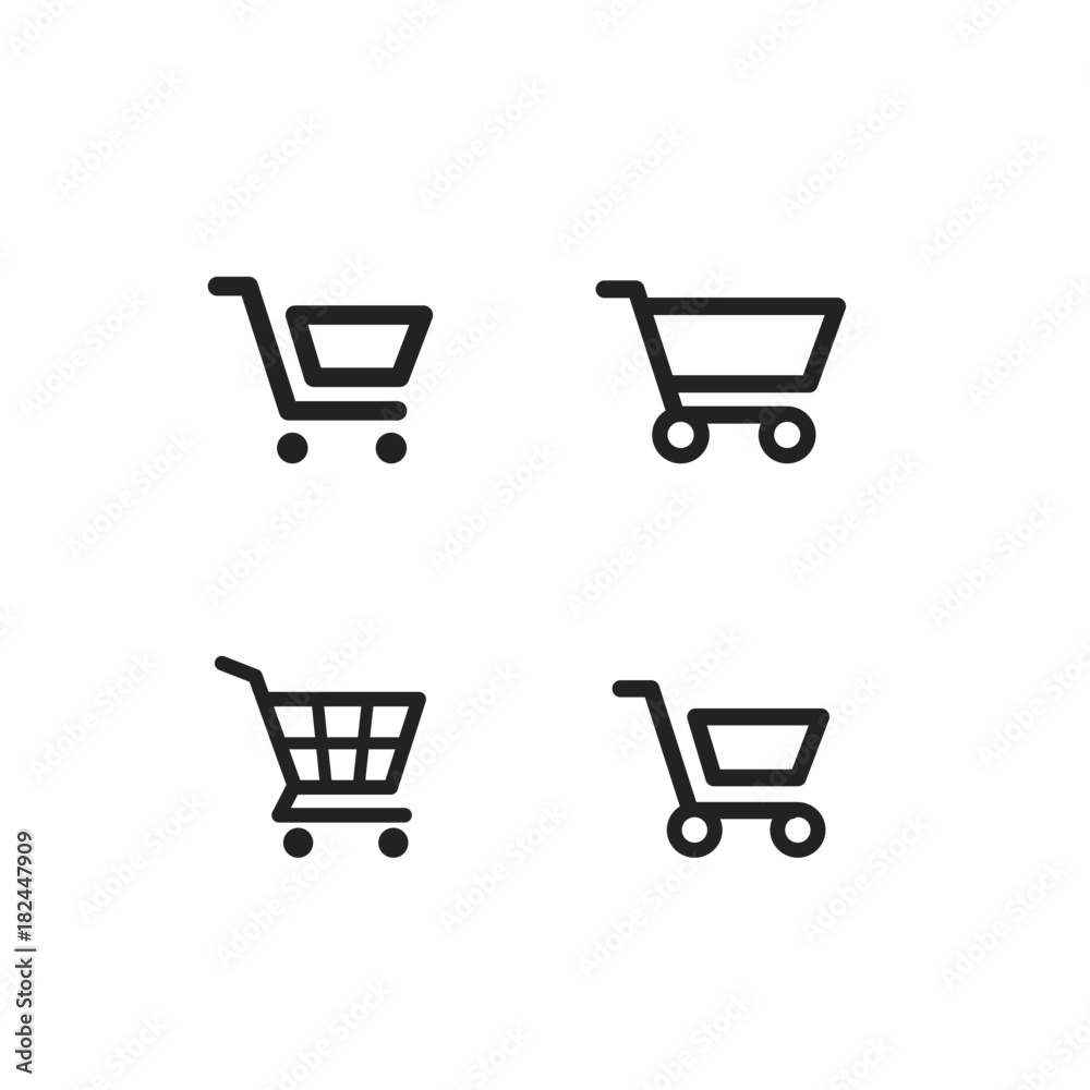 Set of shopping cart icons