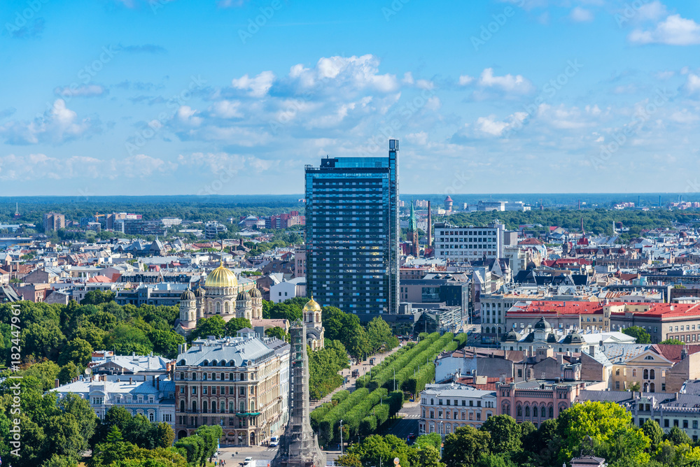 aerial view of Riga, Latvia